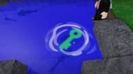 The Frog Key can be reeled with a fishing rod (Image via Roblox)